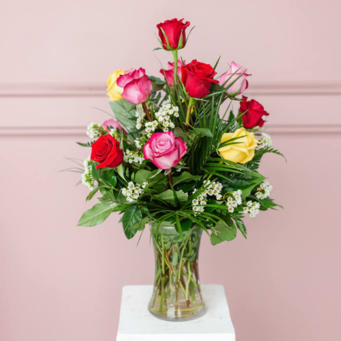 Dozen Multi-Colored Roses