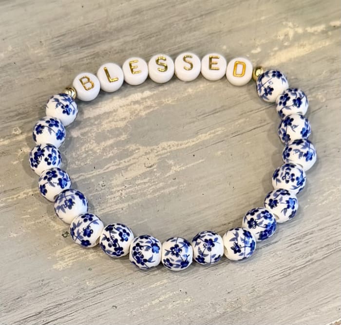 Blessed Blue Delft Beaded Bracelet