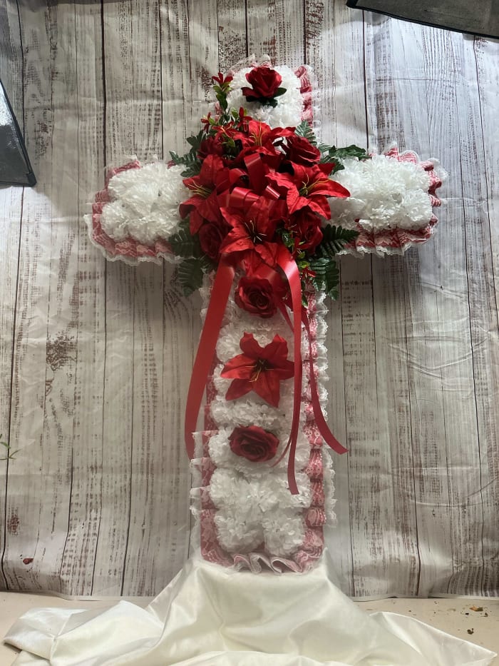 Silk Cross Red and White