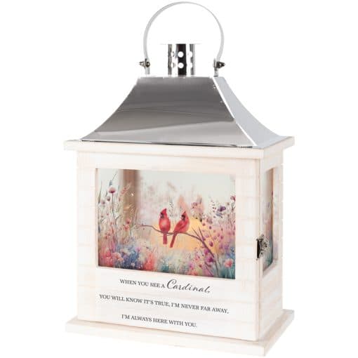 Cardinal Wooden Slat Lantern