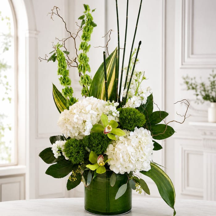 Ikebana-inspired Spring Greens Vase