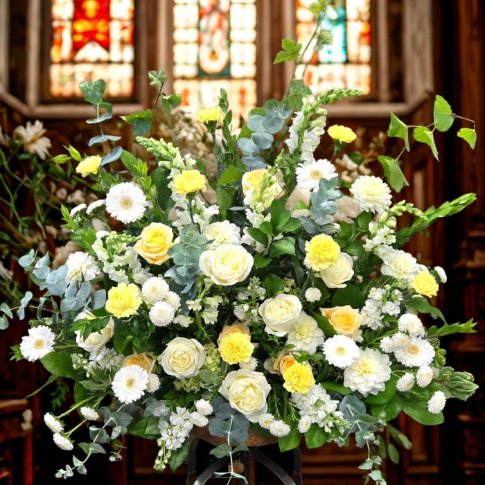 Cherished in White - Altar Arrangement