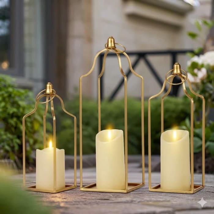 Curved Gold Lanterns