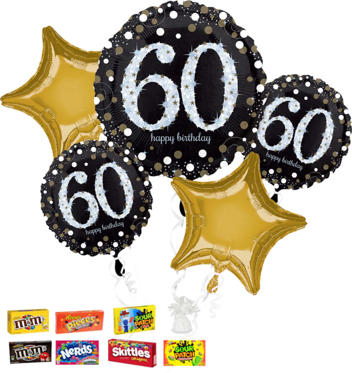 Sparkling 60th Birthday Balloon Bouquet