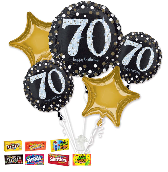 Sparkling 70th Birthday Balloon Bouquet