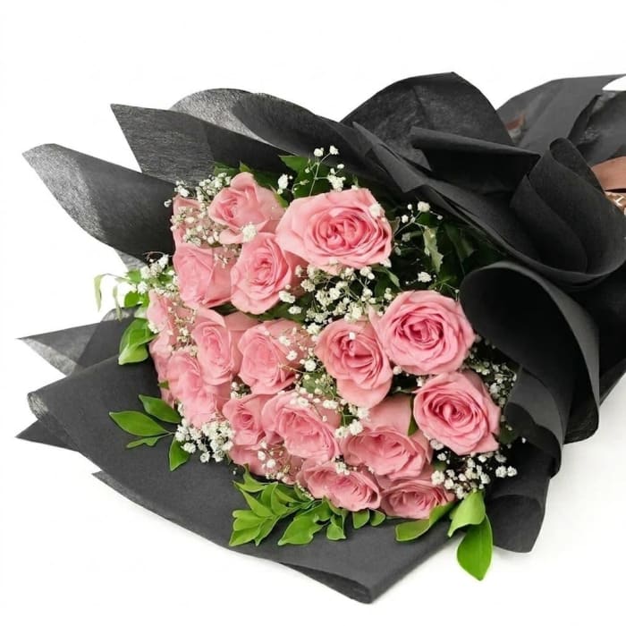 Wrapped Single Color Rose Bouquet
