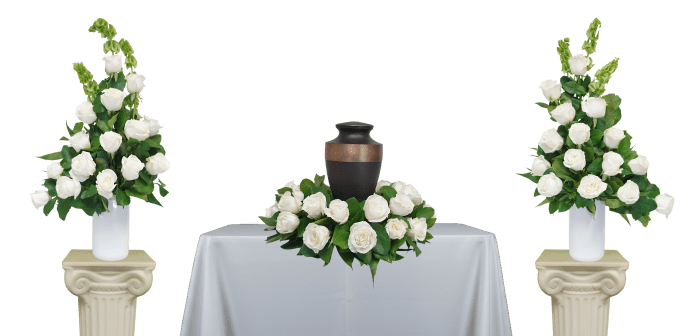 SAU-7 Set de urna en rosas con vases de ceramica