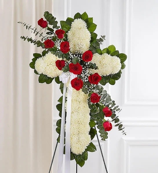 Red and White Standing Cross