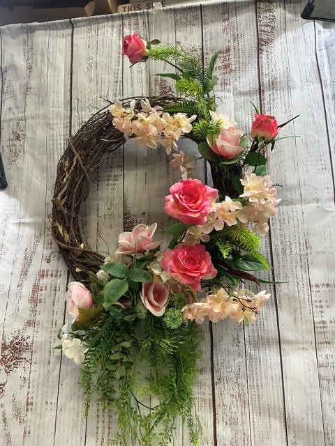 Pink and Peach Wreath