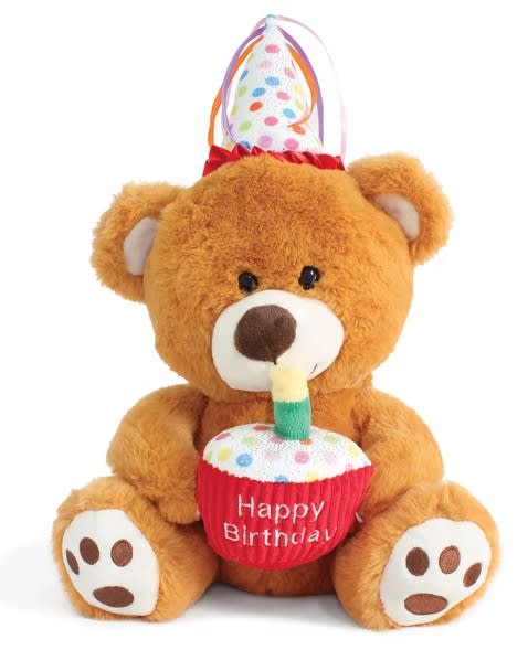 14" Plush Musical Birthday Bear with Cake