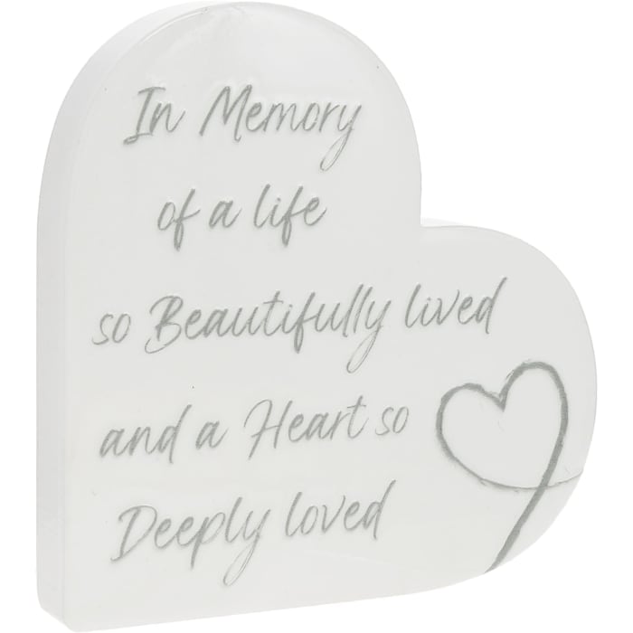 In Memory Ceramic Heart Plaque