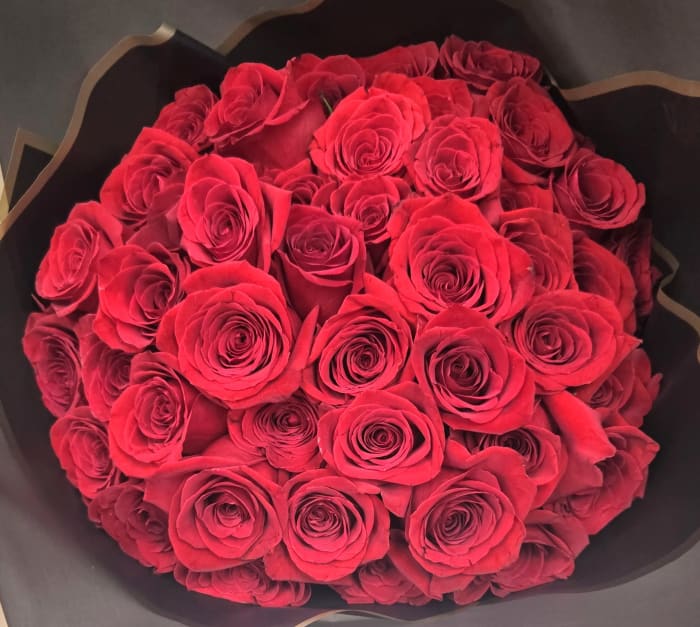 50 Rose Wrapped Bouquet