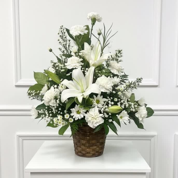 White Lily Basket