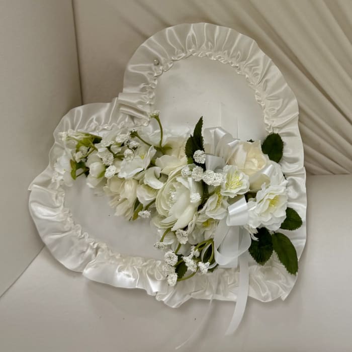 Silk Floral Heart Pillow Insert