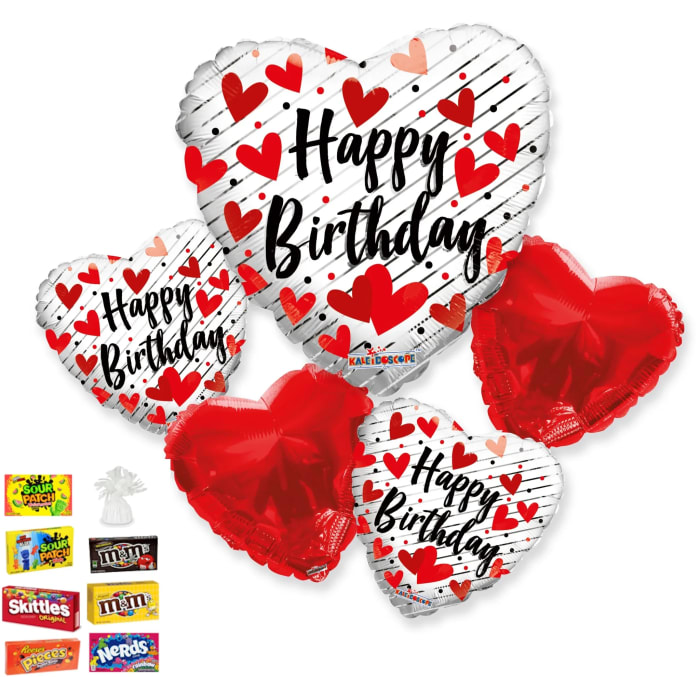 Hearts Happy Birthday Balloon & Candy Bundle – Colorado Springs Delivery