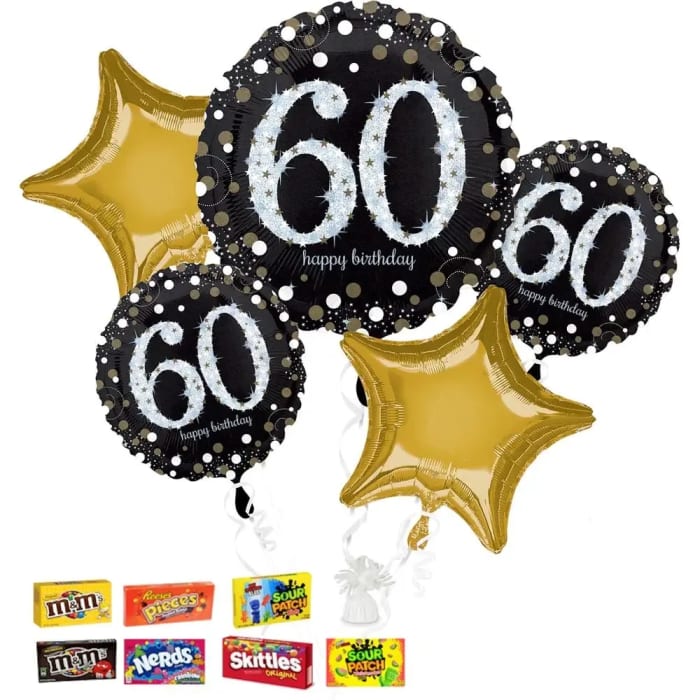 Sparkling 60th Birthday Balloon Bouquet