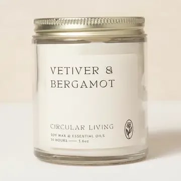 Soy Wax Candle, Vetiver & Bergamot