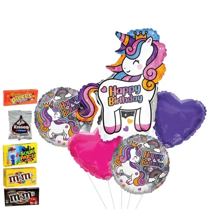 Happy Birthday unicorn Balloon Bouquet