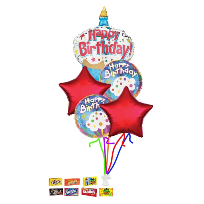 Happy Birthday Cupcake Balloon Bouquet – Colorado Springs Delivery