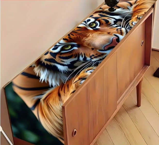 Tiger Face Close Up Table Runner