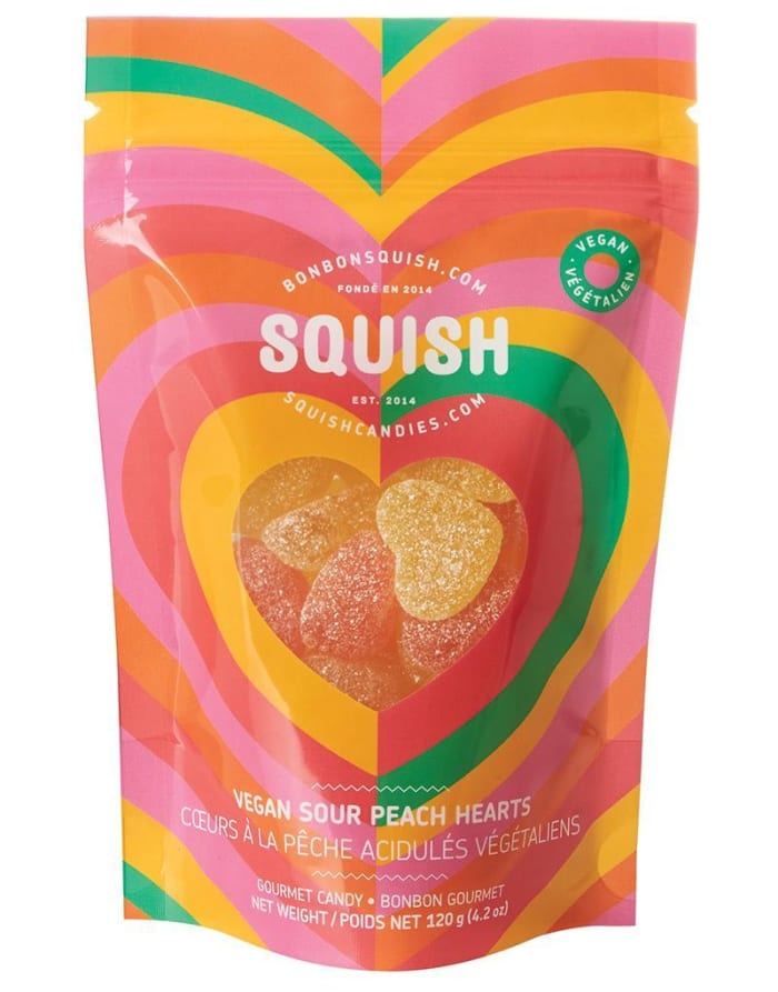 SQUISH Vegan Sour Peach Hearts