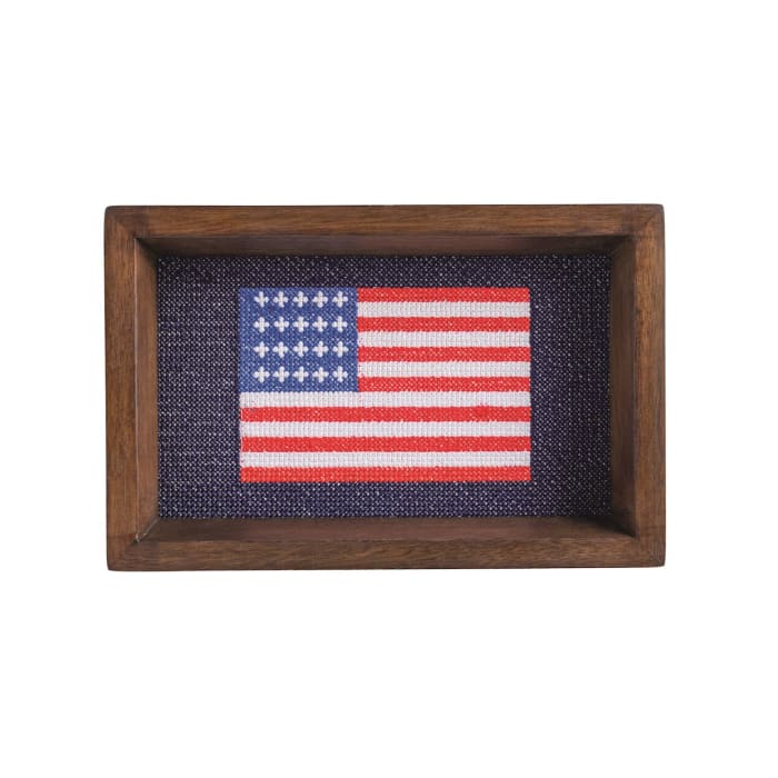 American Flag Needlepoint Tray