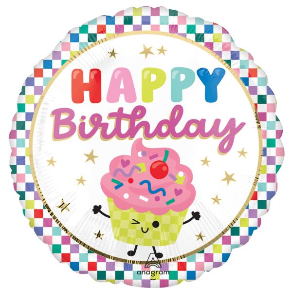 Happy Birthday Cupcake Balloon