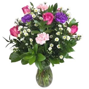 Blooming Bliss Bouquet | Mixed Roses & Carnations Flower Arrangement – Colorado Springs Delivery