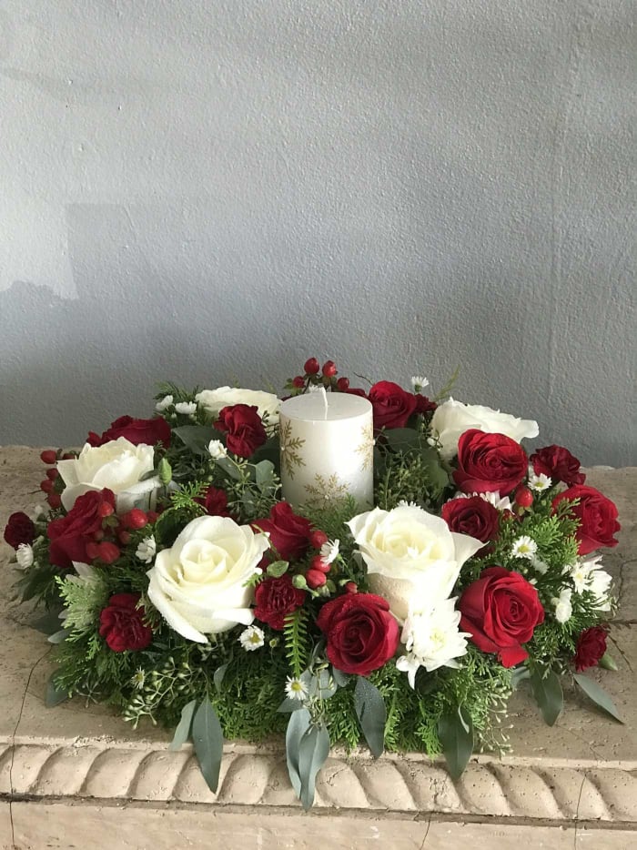 Red and Light Centerpiece