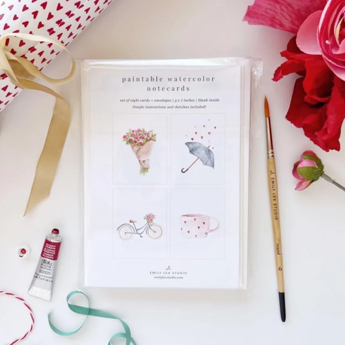 Paintable Watercolor Notecards Love Sweet Love