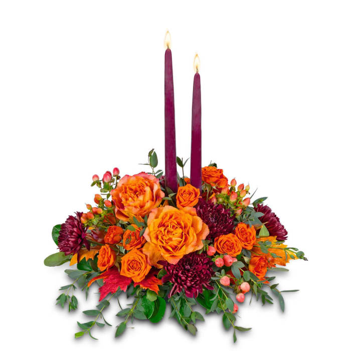 Candlelit Persimmon Centerpiece