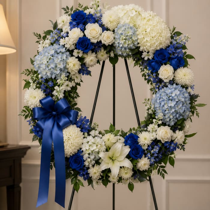 Blue Without You Wreath