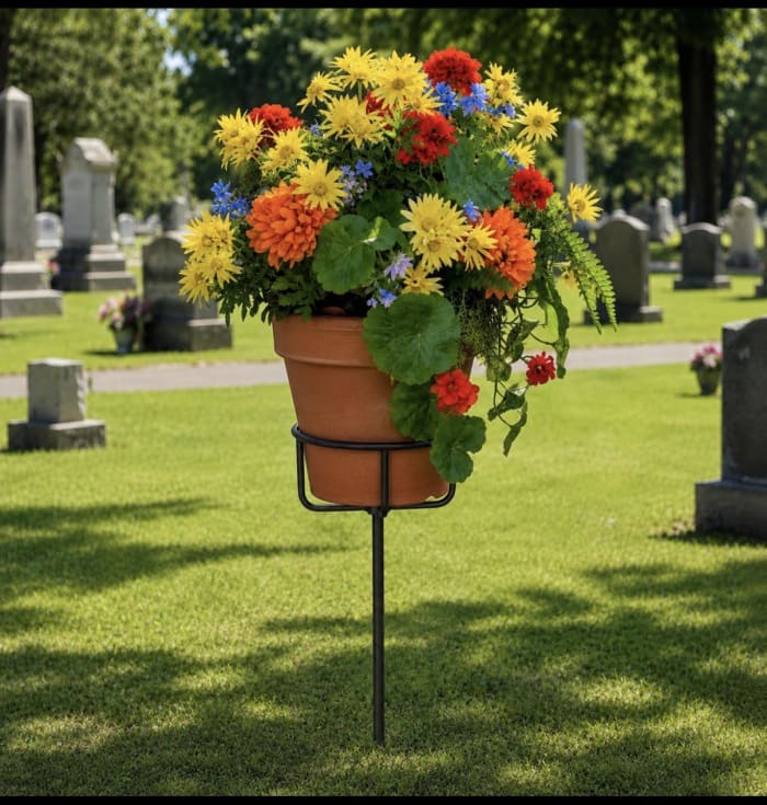 Artificial Cemetery Memorial Day Pot