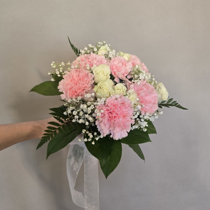 PINK AND WHITE HAND-TIED BOUQUET