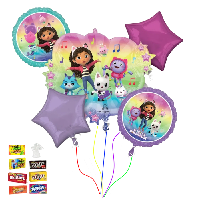 Gabby’s Dollhouse Happy Birthday Balloon & Candy Bundle – Colorado Springs Delivery