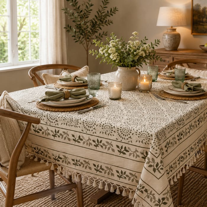 Spiral Blue Table Cloth