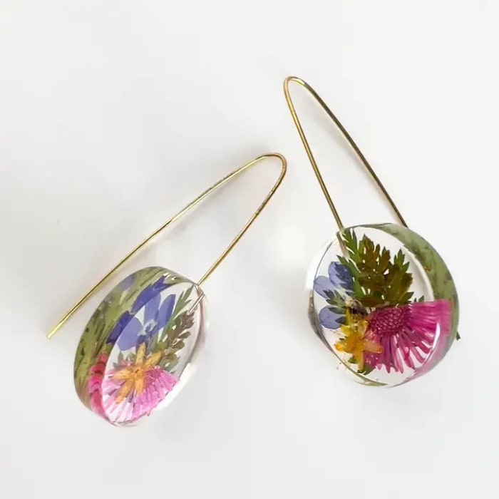 Botanical Full Moon Mixed Flower Earrings