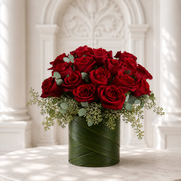 Sweet 16 Premium Red Roses Vased