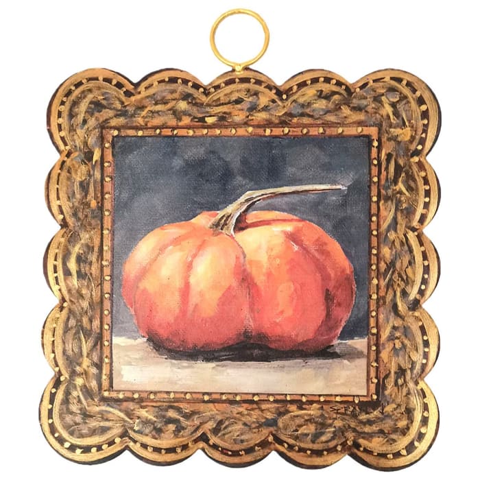 Mini Scallop Gilded Orange Pumpkin