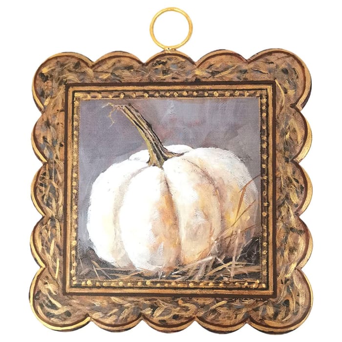 Mini Scallop Gilded White Pumpkin