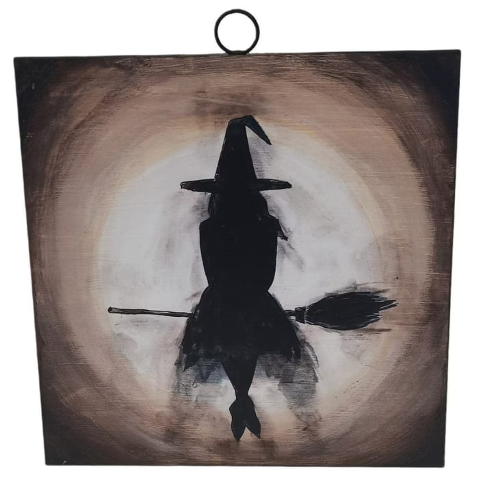 Charcoal Witch & Broom Print