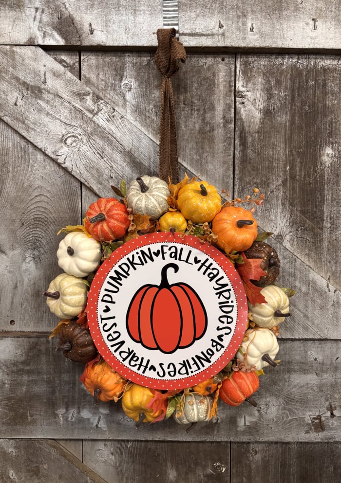 Fantastic Fall Silk (Artificial) Pumpkin Wreath