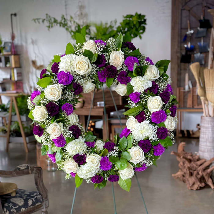 Deep Purple Sympathy Wreath