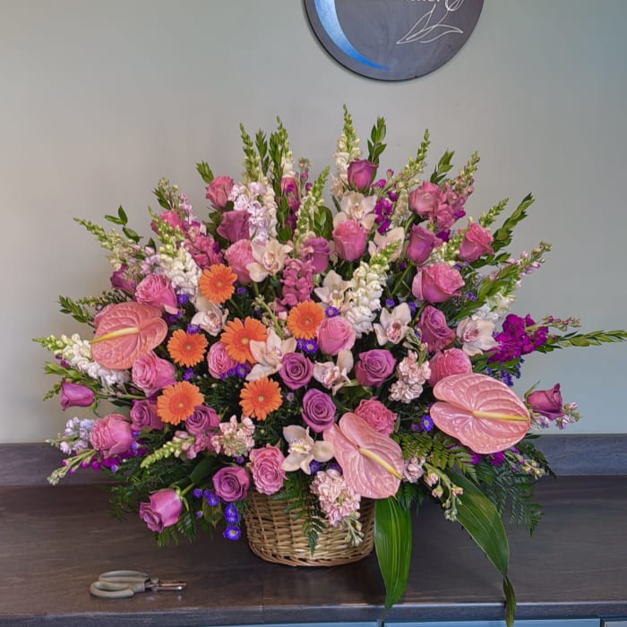 Pink Expression Sympathy Basket