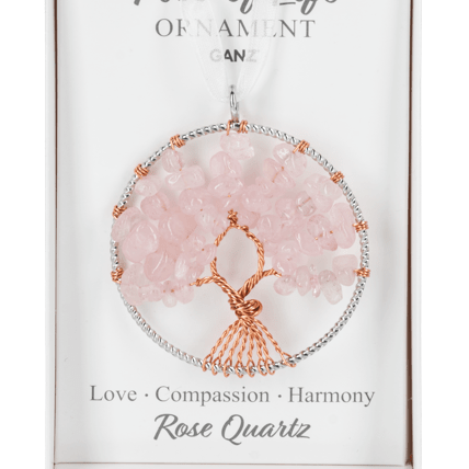 Tree of Life Ornament-Rose Quartz