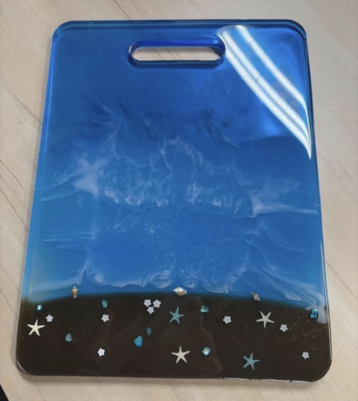Decorative ocean scene cutting board