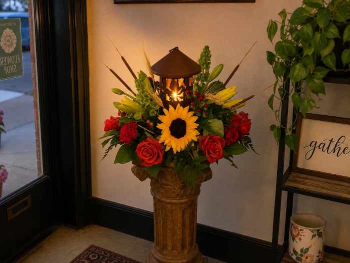 Fall Lantern with Candle