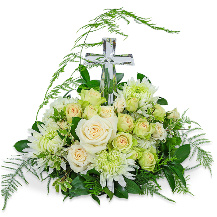 Serenity Centerpiece with Crystal Cross Keepsake