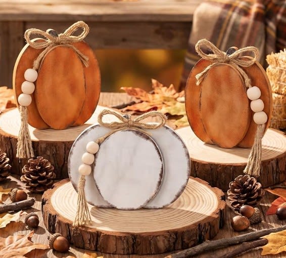 3 Pcs Fall Pumpkin Table Decor