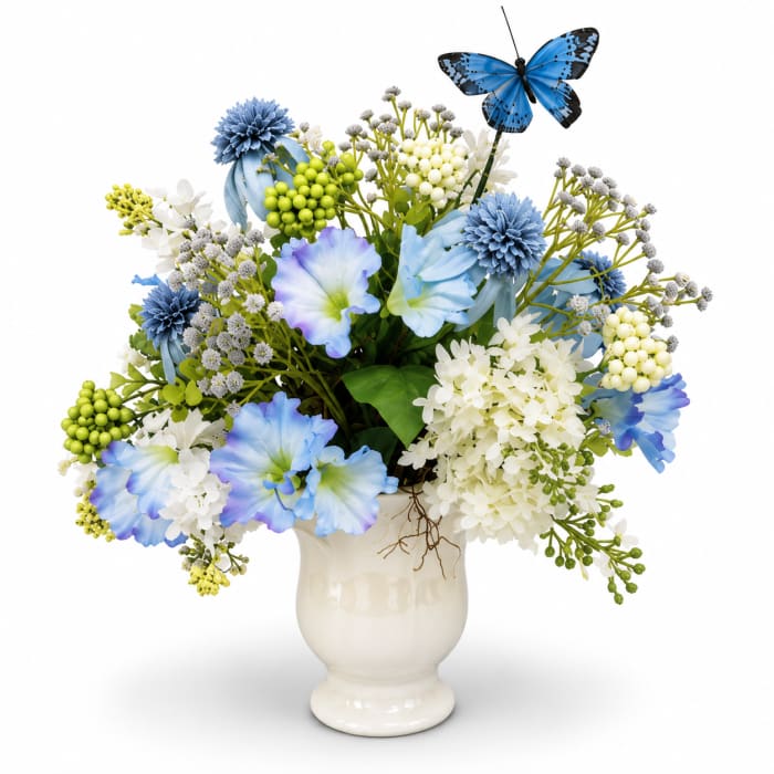 Pastel Blue French Silk Arrangement